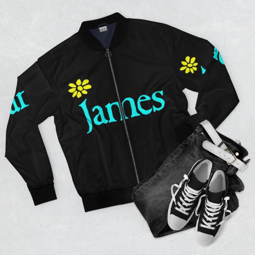 James Bond Inspired Men's Bomber Jacket - Flat lay