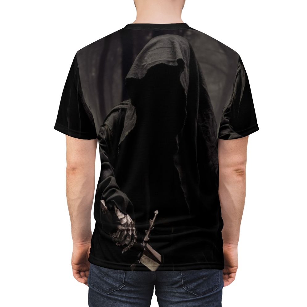 Nazgul-inspired fantasy t-shirt with ghostly, demonic design - men back