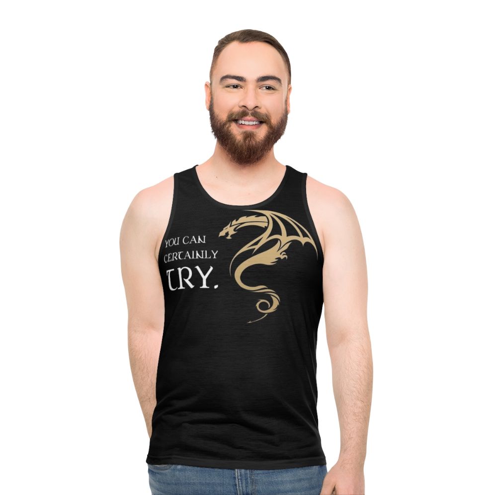 Unisex tabletop rpg addict tank top with dungeons and dragons design - men