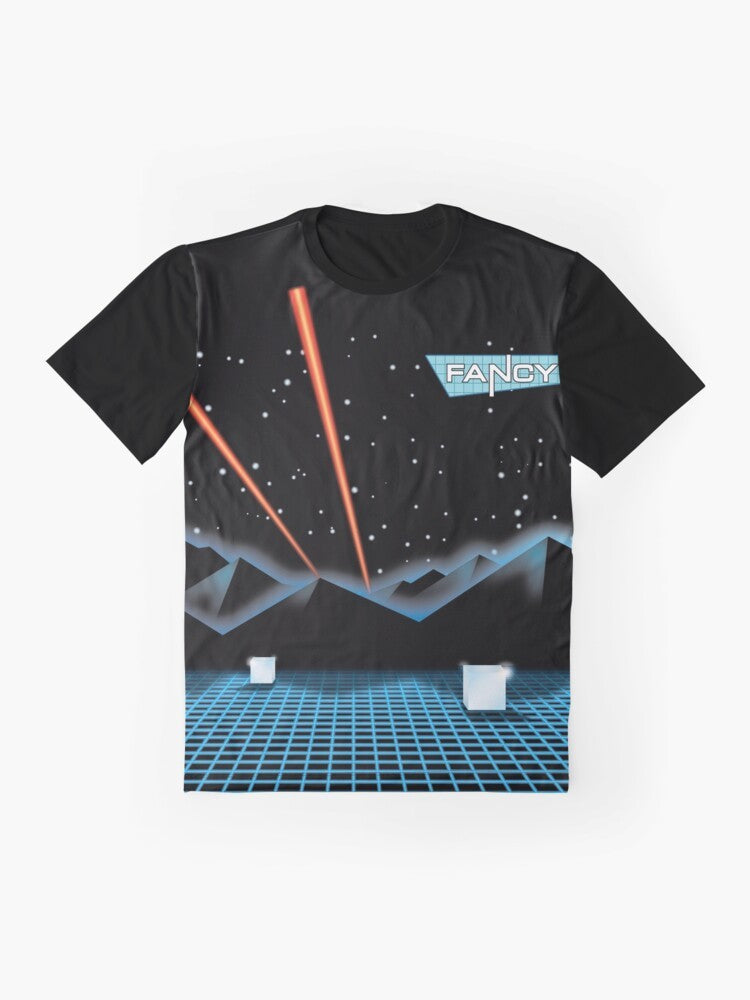 Fancy "Lady of Ice" Italo Disco Retro Graphic T-Shirt - Flat lay