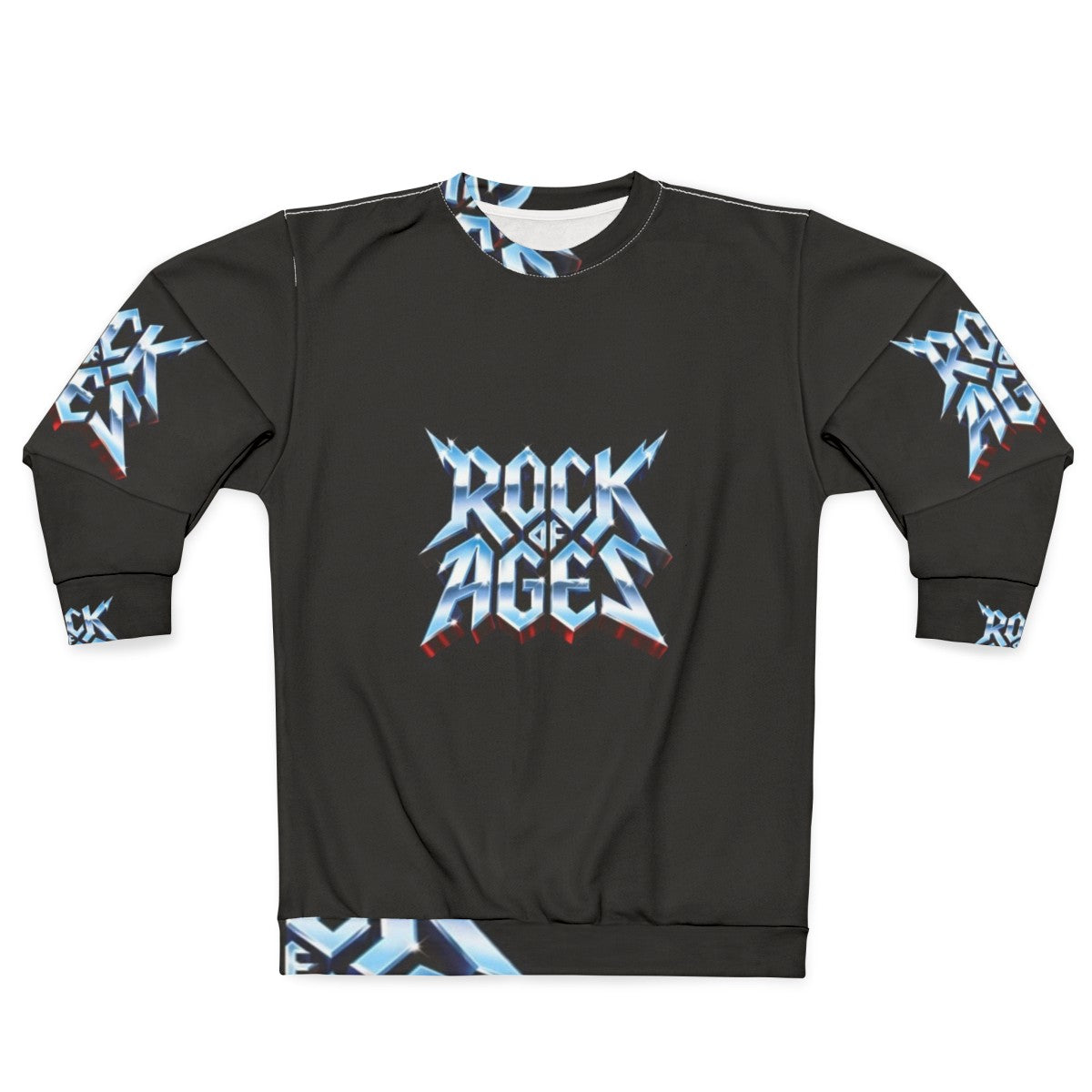 Rock of Ages Metallic Sweatshirt - Vintage Heavy Metal Band Apparel