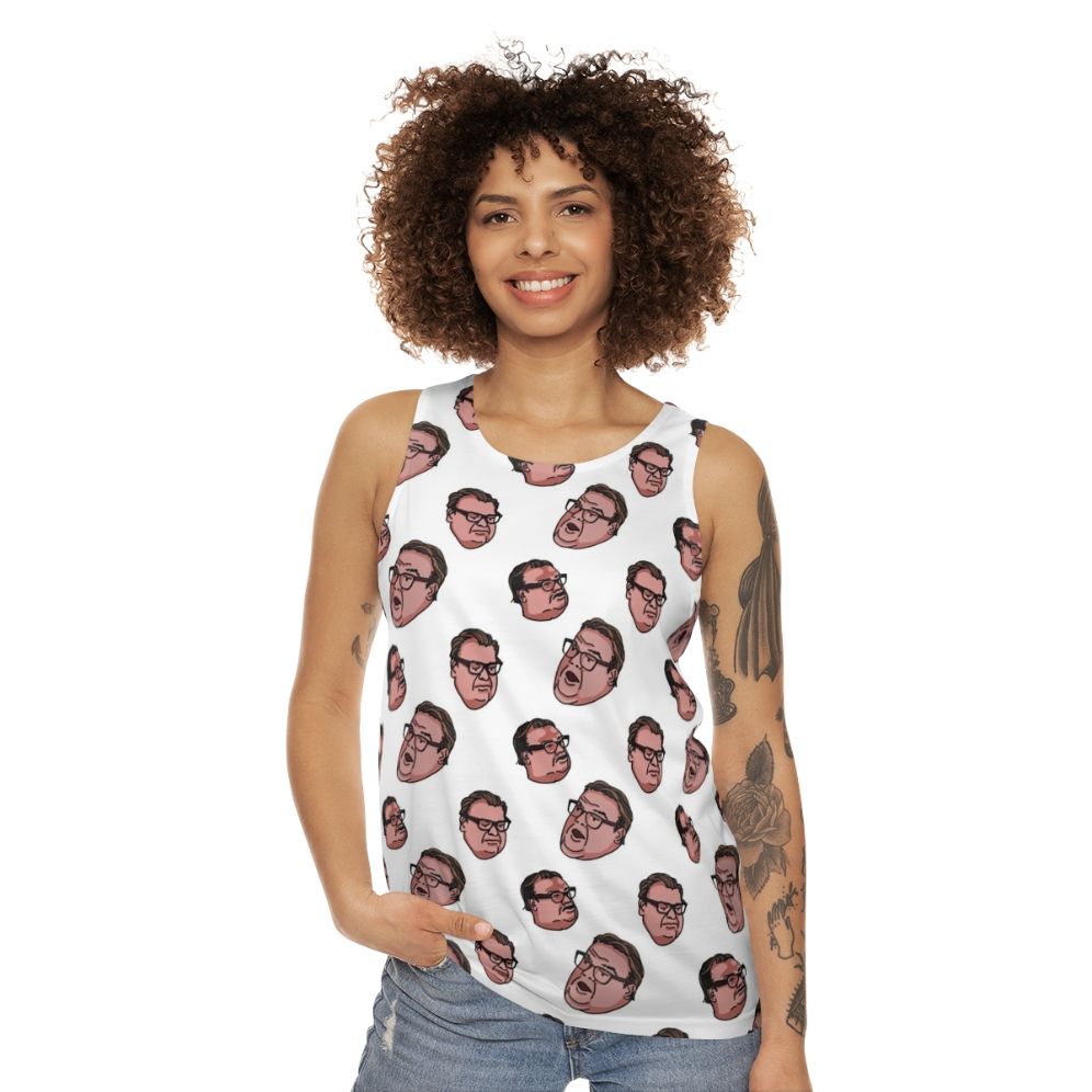 "Matt Foley Unisex Tank Top featuring the iconic Saturday Night Live character" - women