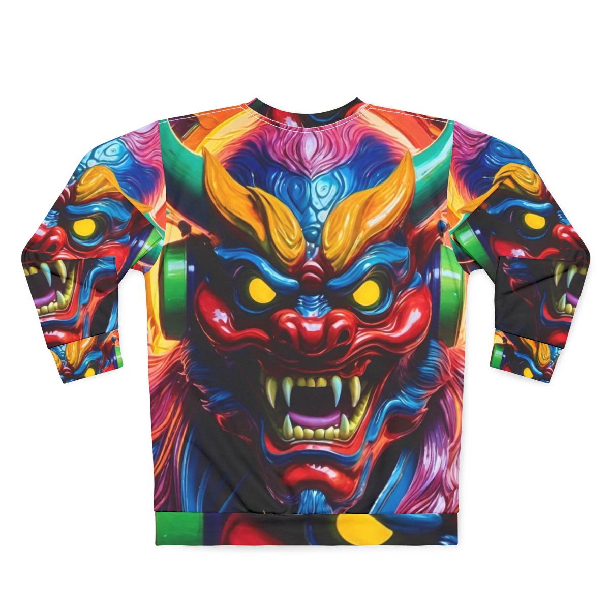 Hannya mask japanese tattoo design on sweatshirt - Back