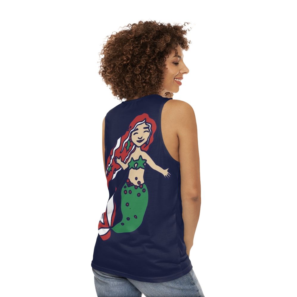 Christmas mermaid unisex tank top - women back