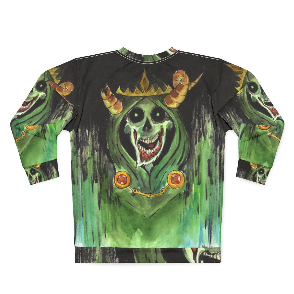 The Lich Horror Sweatshirt with skull and zombie design - Back