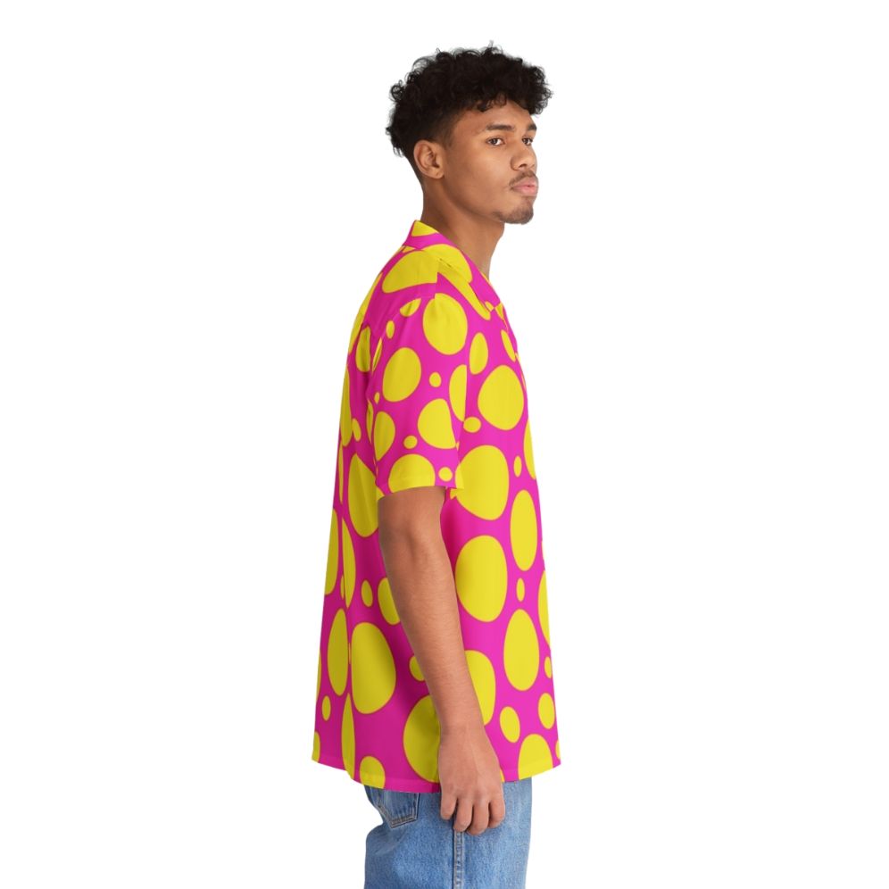 Colorful polka dot Hawaiian shirt in bright pink and yellow - People Pight