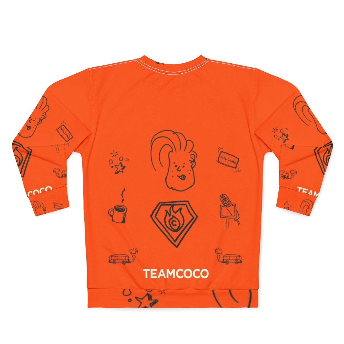 Team Coco Doodle World Graphic Sweatshirt featuring Conan O'Brien - Back