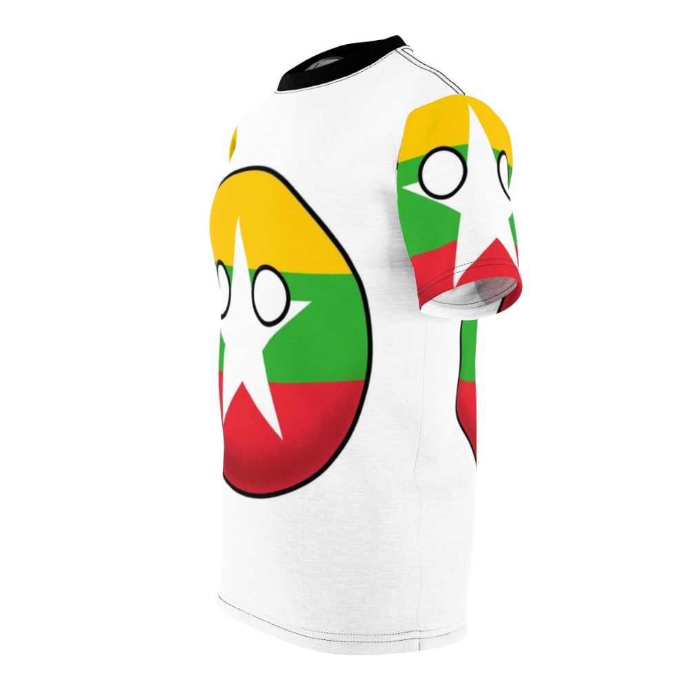 Myanmar Countryball Design Printed on a High-Quality T-Shirt - men left