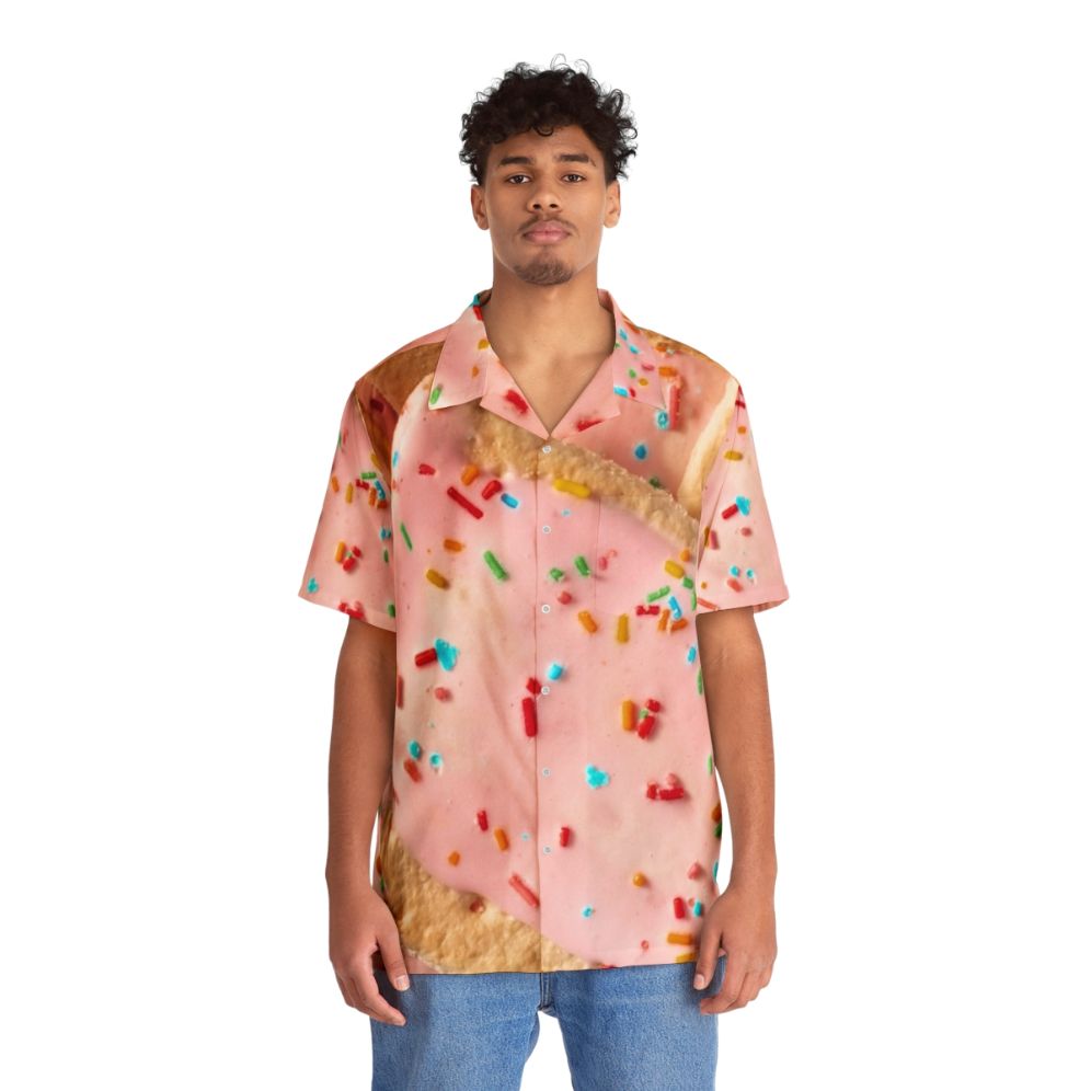 Pop Tart Hawaiian Shirt Featuring Colorful Tropical Patterns and Dessert Motifs - People Front