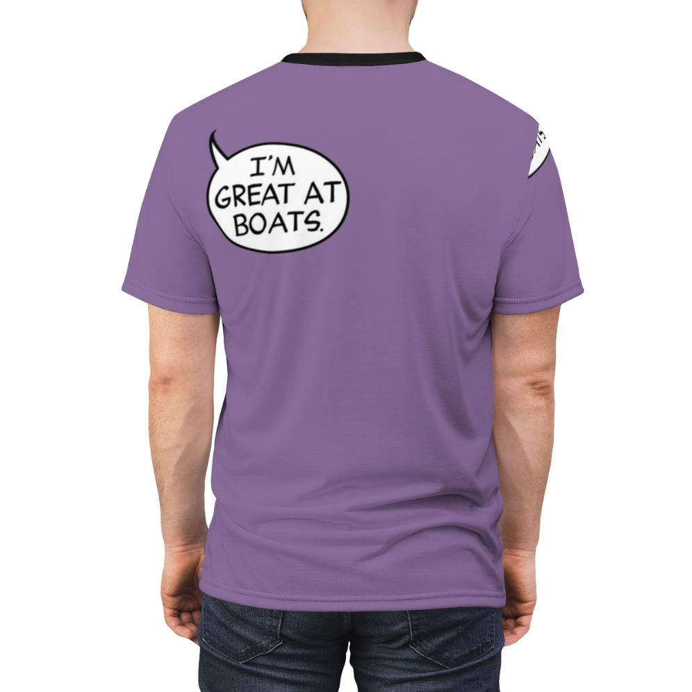 Boats graphic design t-shirt with the text "I'm Great At Boats" - men back