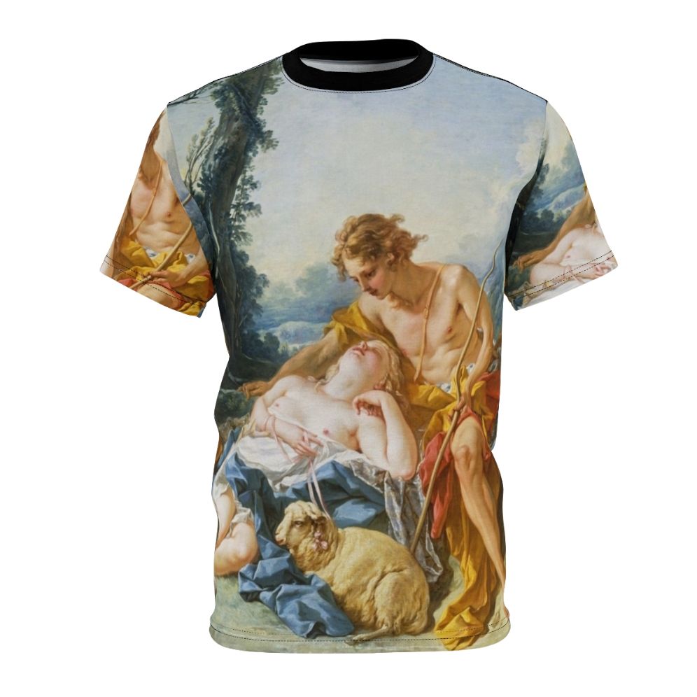 Daphnis and Chloe inspired French art t-shirt featuring a painting by François Boucher