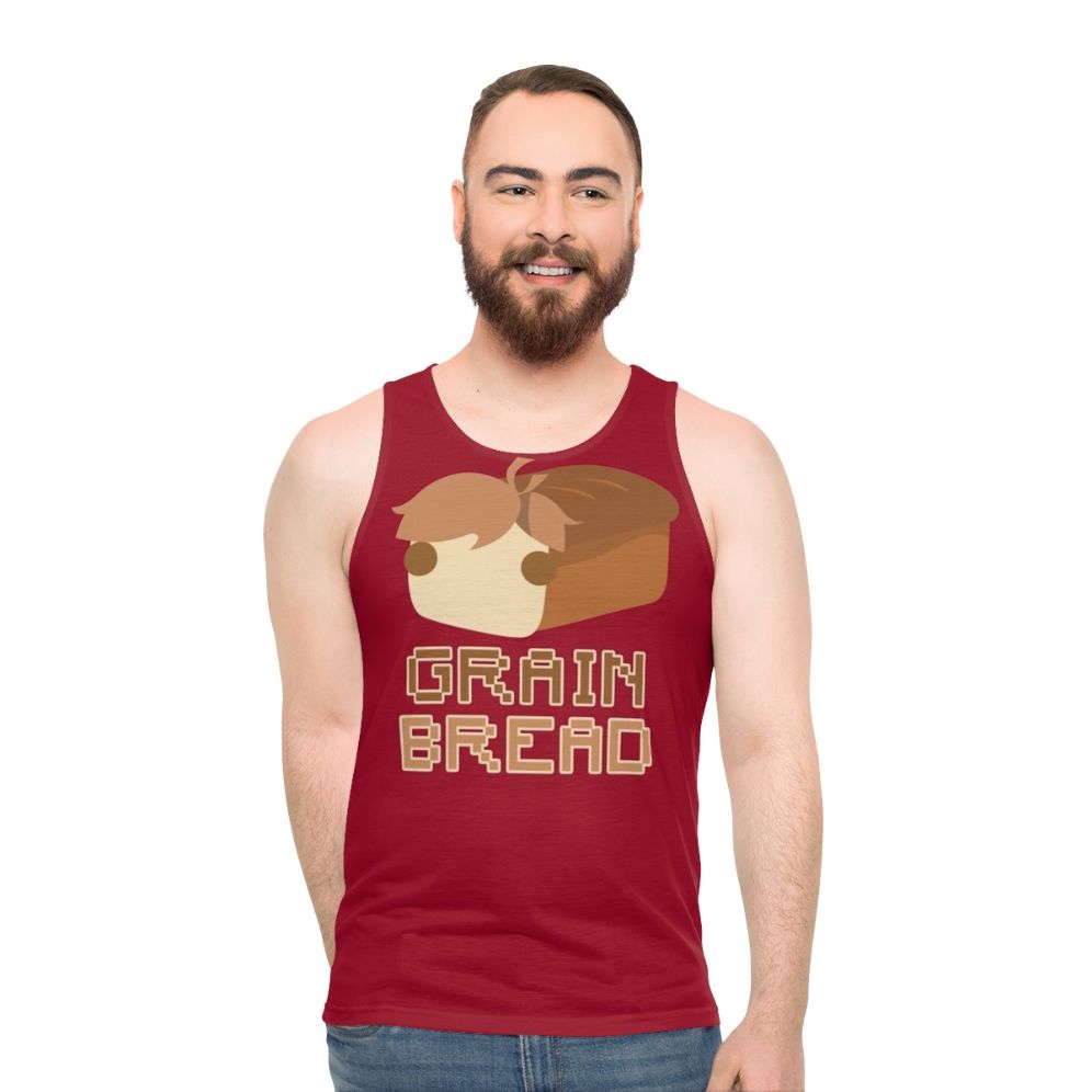 Unisex grain bread tank top with hermitcraft design - men