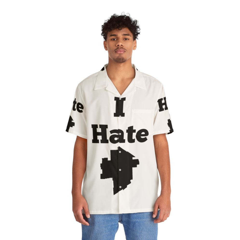 "I Hate Winnipeg" Hawaiian Shirt featuring Winnipeg and Canadian musical references - People Front