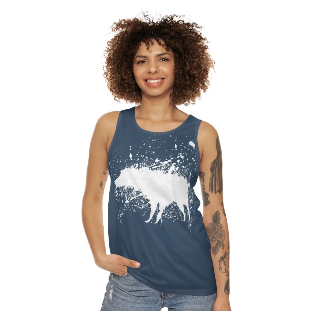 Banksy Splash Dog Unisex Tank Top - women