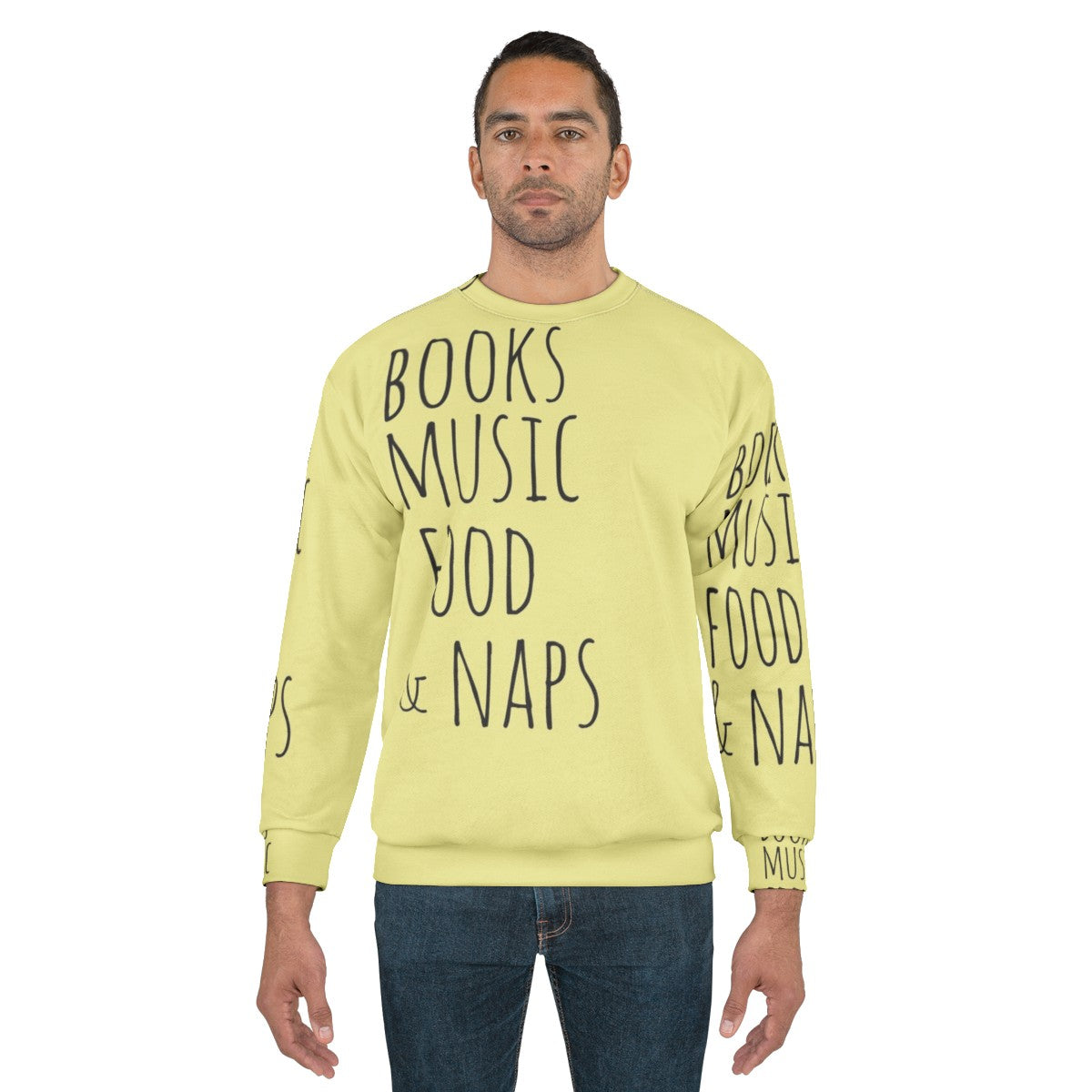 Books, Music, Food & Naps Sweatshirt - Nerdy Hobbies and Fandom - men