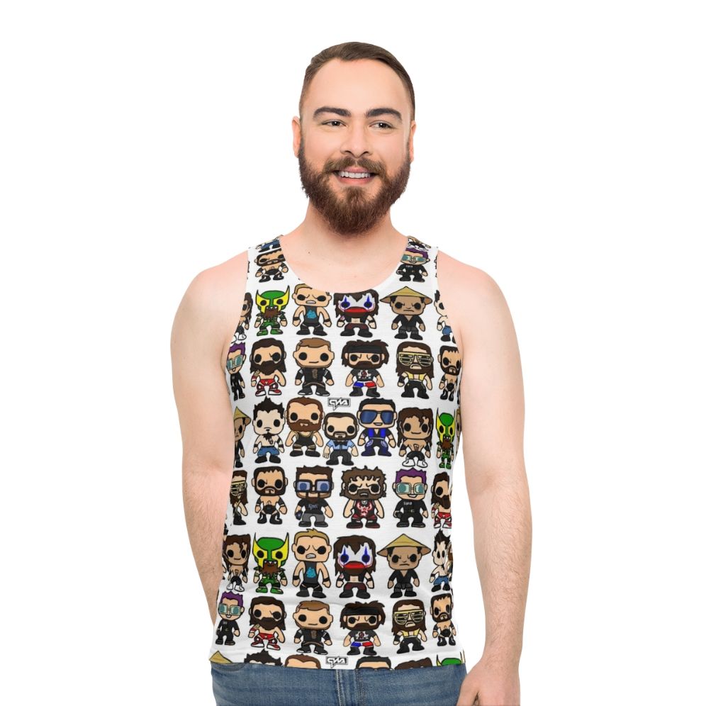 Qwa Vinyl Pop Art Wrestling Unisex Tank Top - men