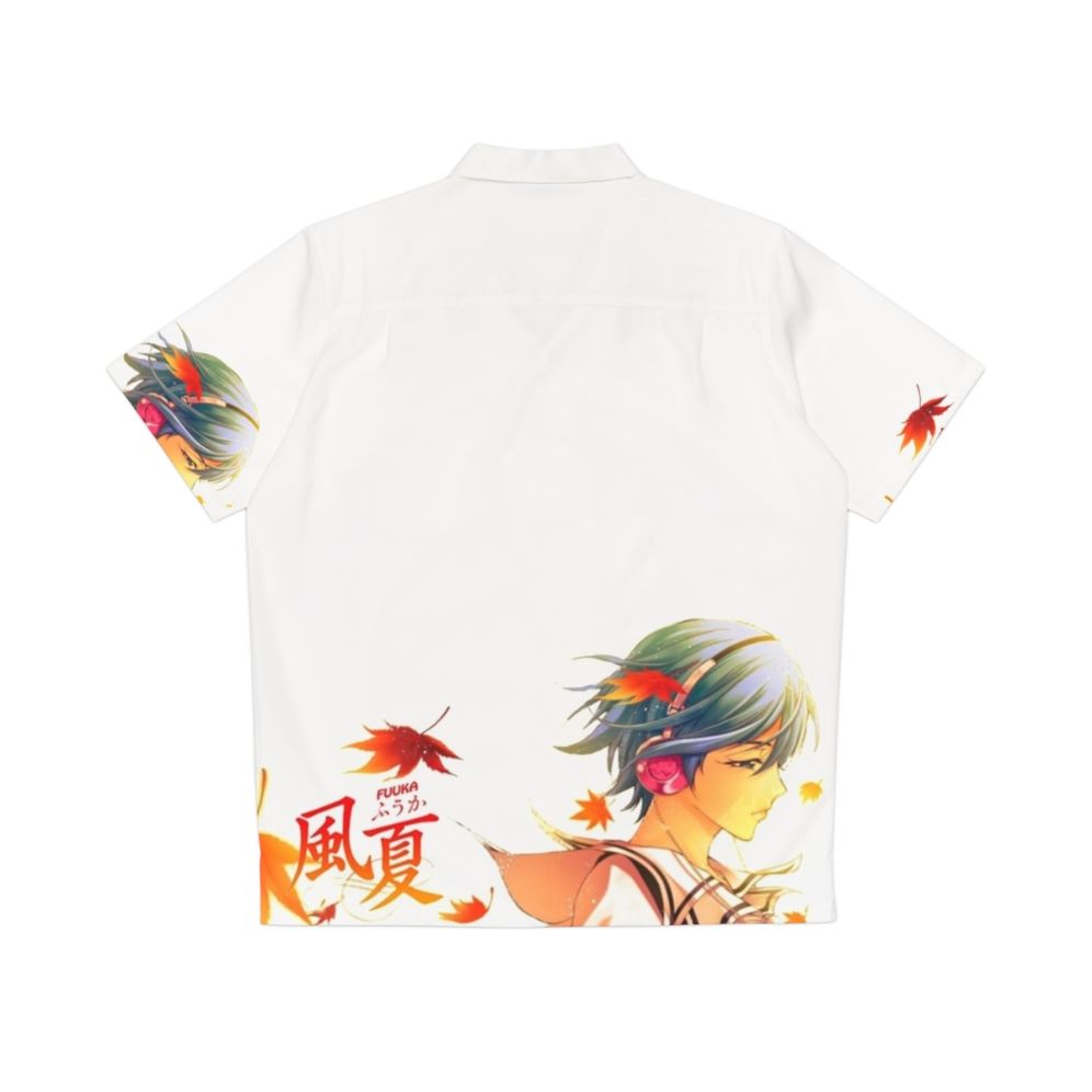 fuuka hawaiian shirt with vibrant anime print fall leaf pattern - Back