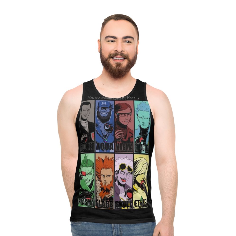 Unisex tank top with Pokemon-inspired team designs - men