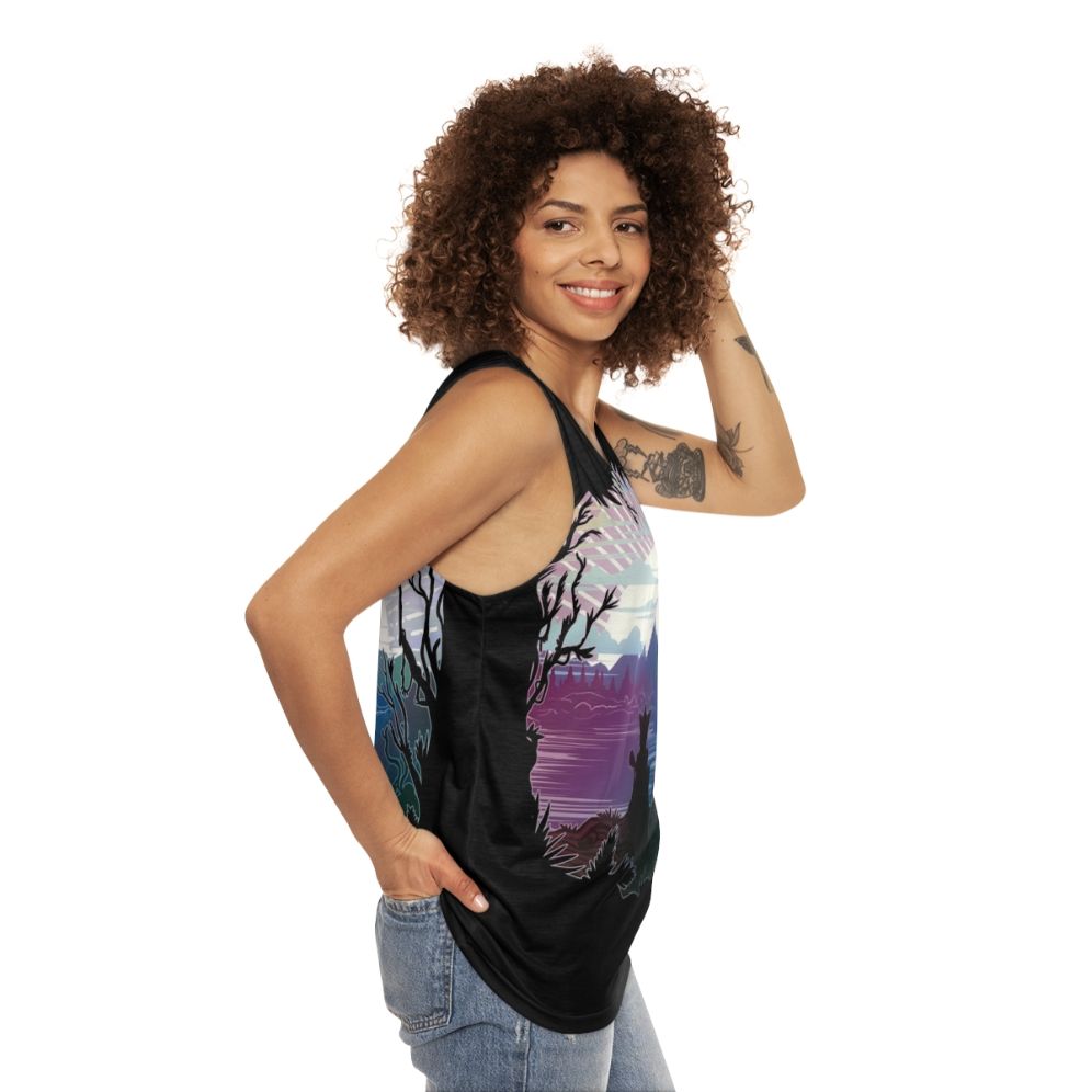 Unisex furry music anthology horizon design tank top - women side