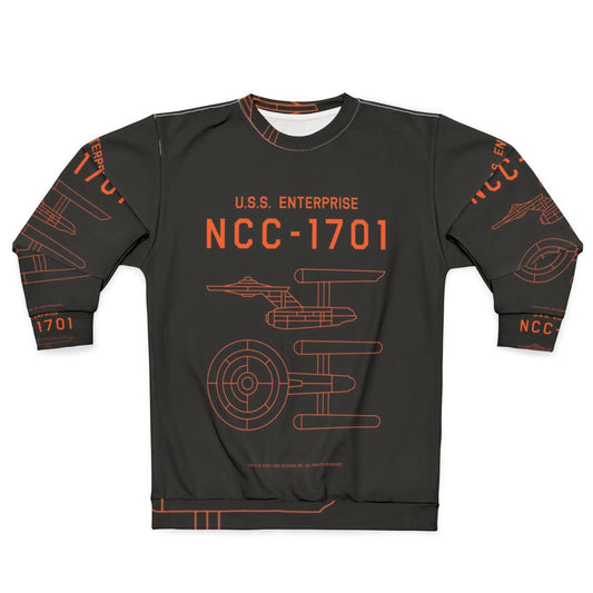 Vintage Star Trek USS Enterprise NCC-1701 Schematic Sweatshirt