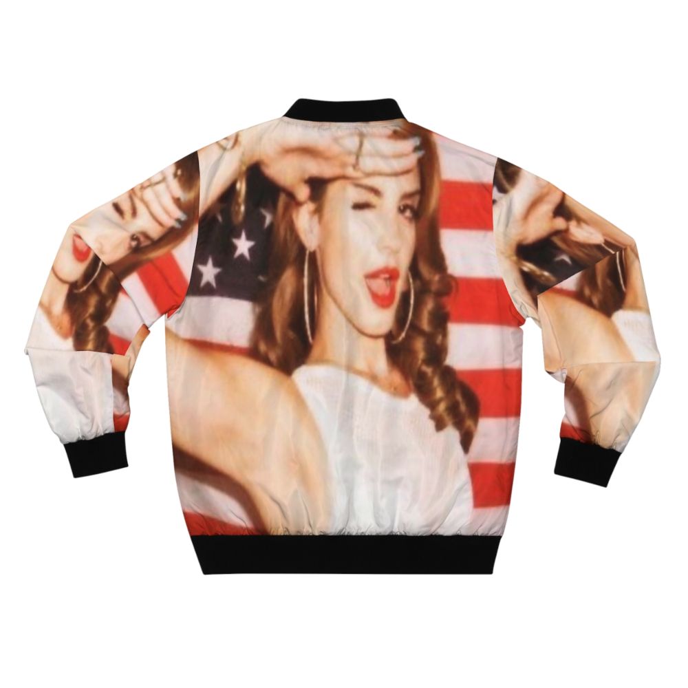 Lana Del Rey inspired bomber jacket featuring the American flag design - Back