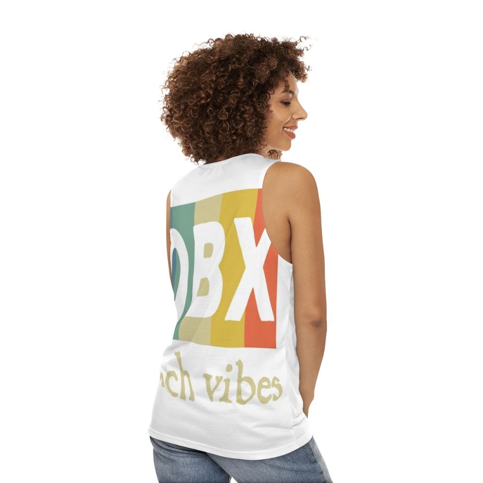 Obx beach vibes unisex tank top - women back