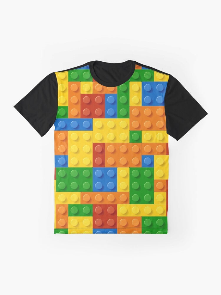 Building blocks and construction graphic design on a t-shirt - Flat lay