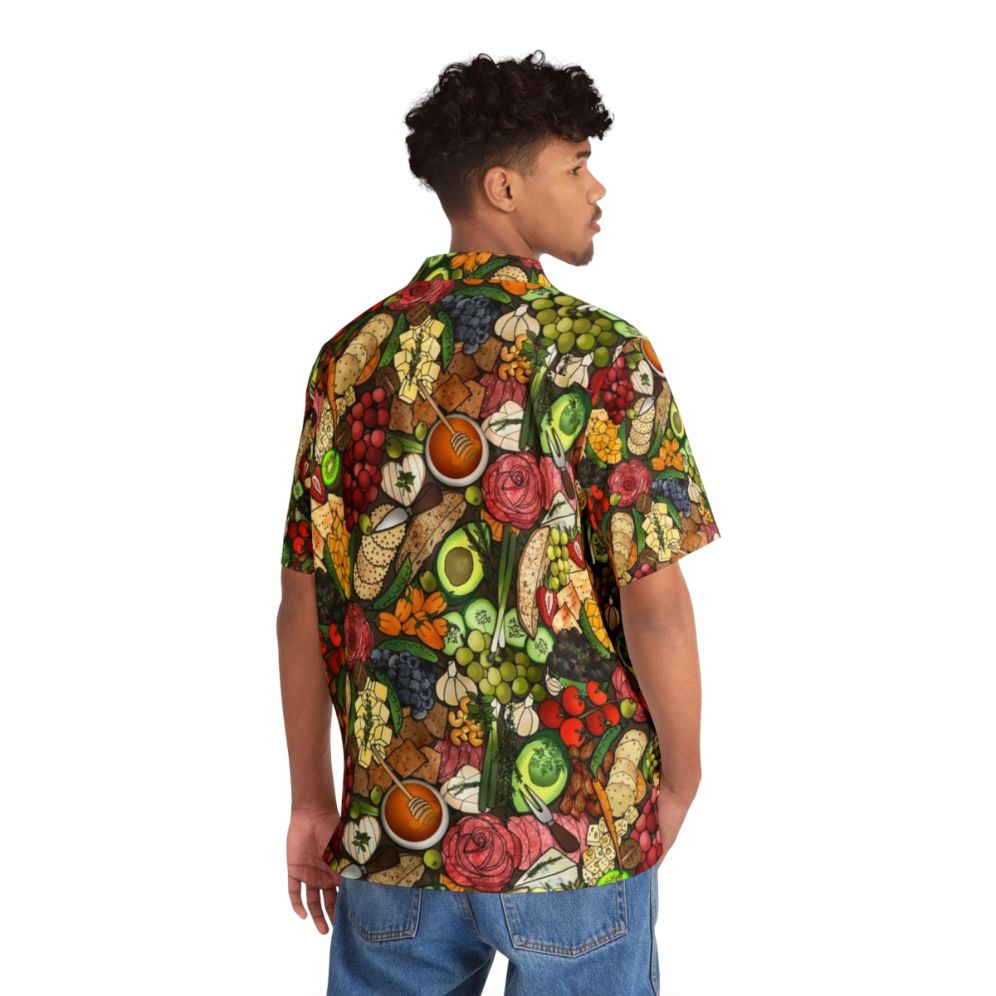 Charcuterie Hawaiian Shirt with Cheeses, Fruits, and Nuts - People Back