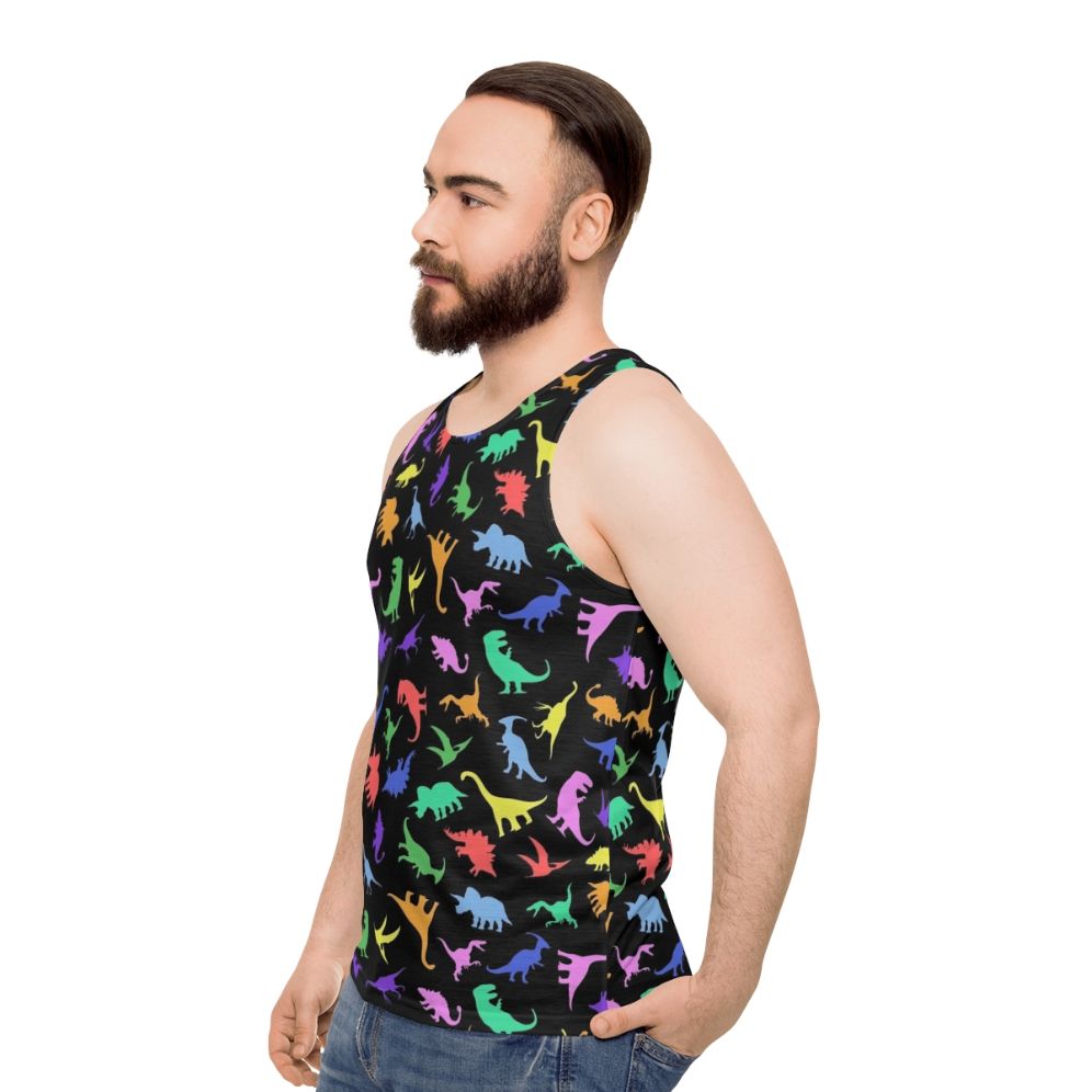 Dinosaur pattern unisex tank top - men side