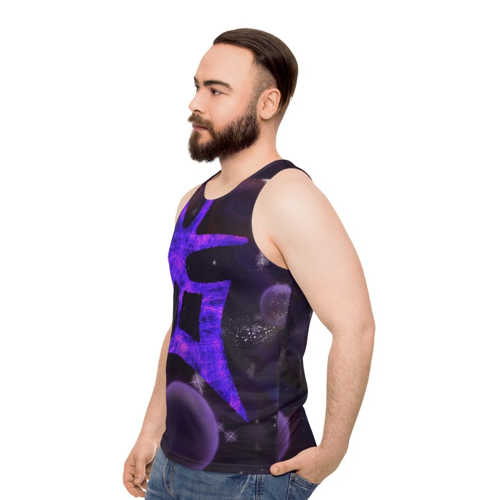 Dark Knight Galaxy Unisex Tank Top - men side