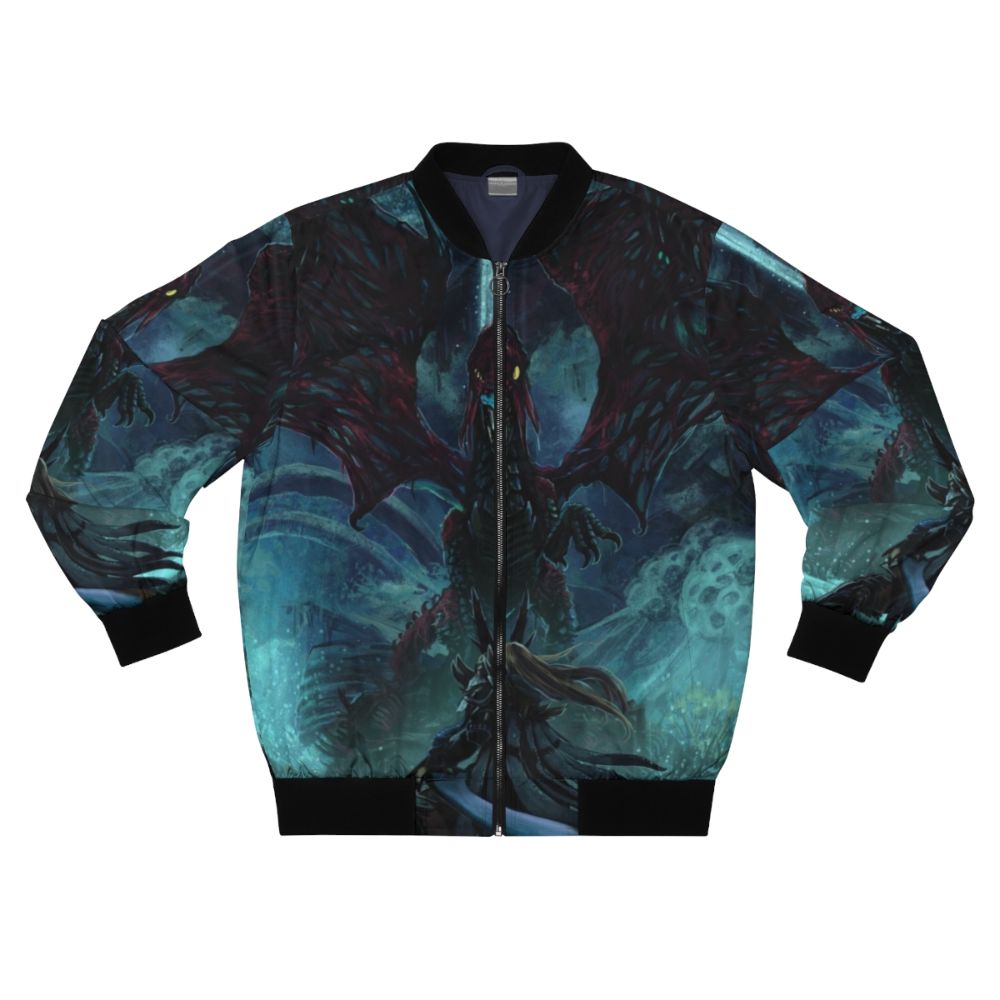 Vaal Hazak Monster Hunter-inspired bomber jacket with dark, rotten design elements