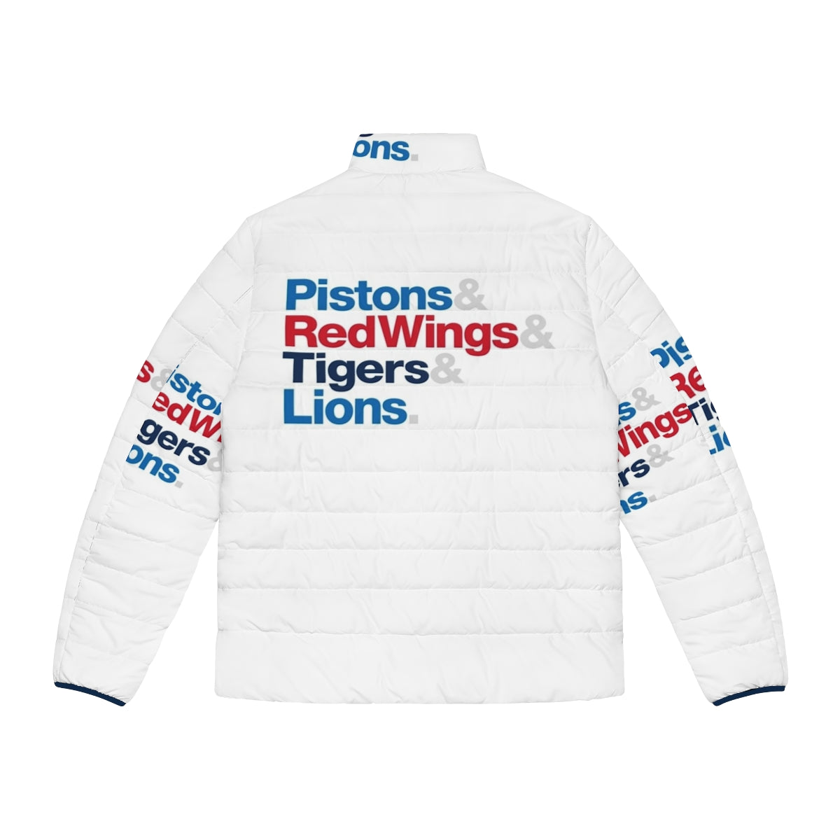 Detroit Sports Teams Puffer Jacket - Comfortable and Stylish Outerwear - Back