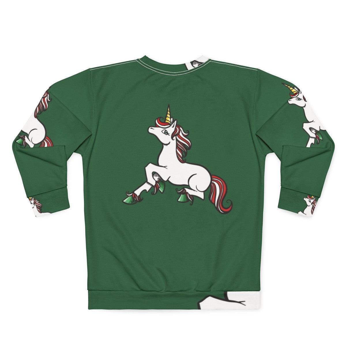 Christmas unicorn sweatshirt with a cozy and enchanting design - Back