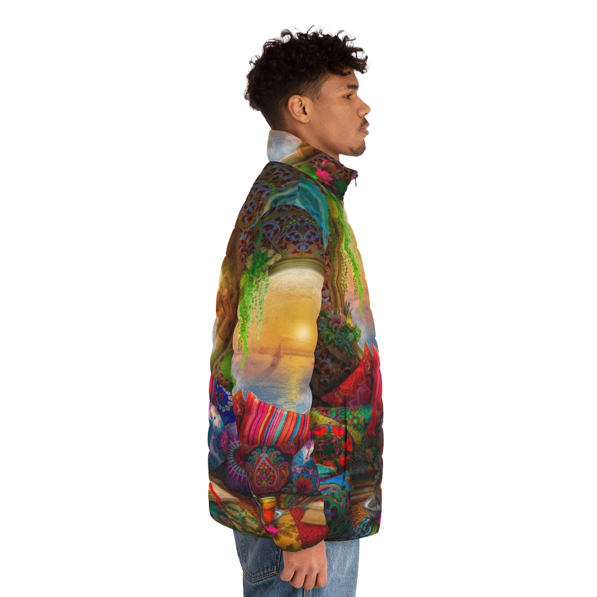 Oasis Puffer Jacket in a bohemian-inspired design - men side right