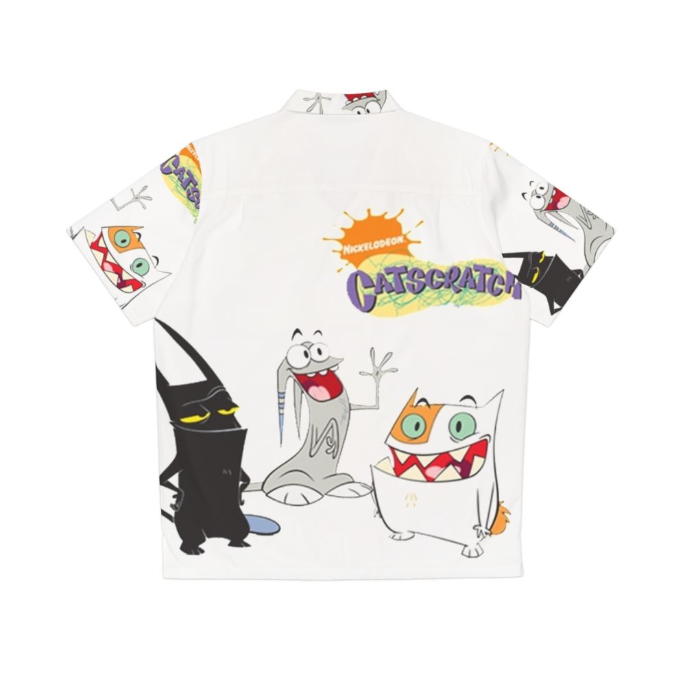 Catscratch Hawaiian Shirt featuring cartoon cat characters - Back