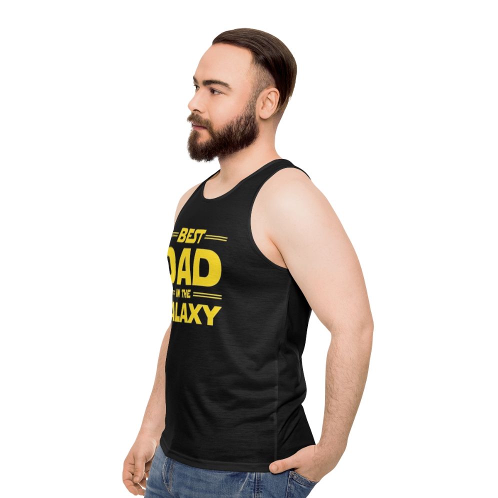 Best Dad in the Galaxy Unisex Star Wars Inspired Tank Top - men side