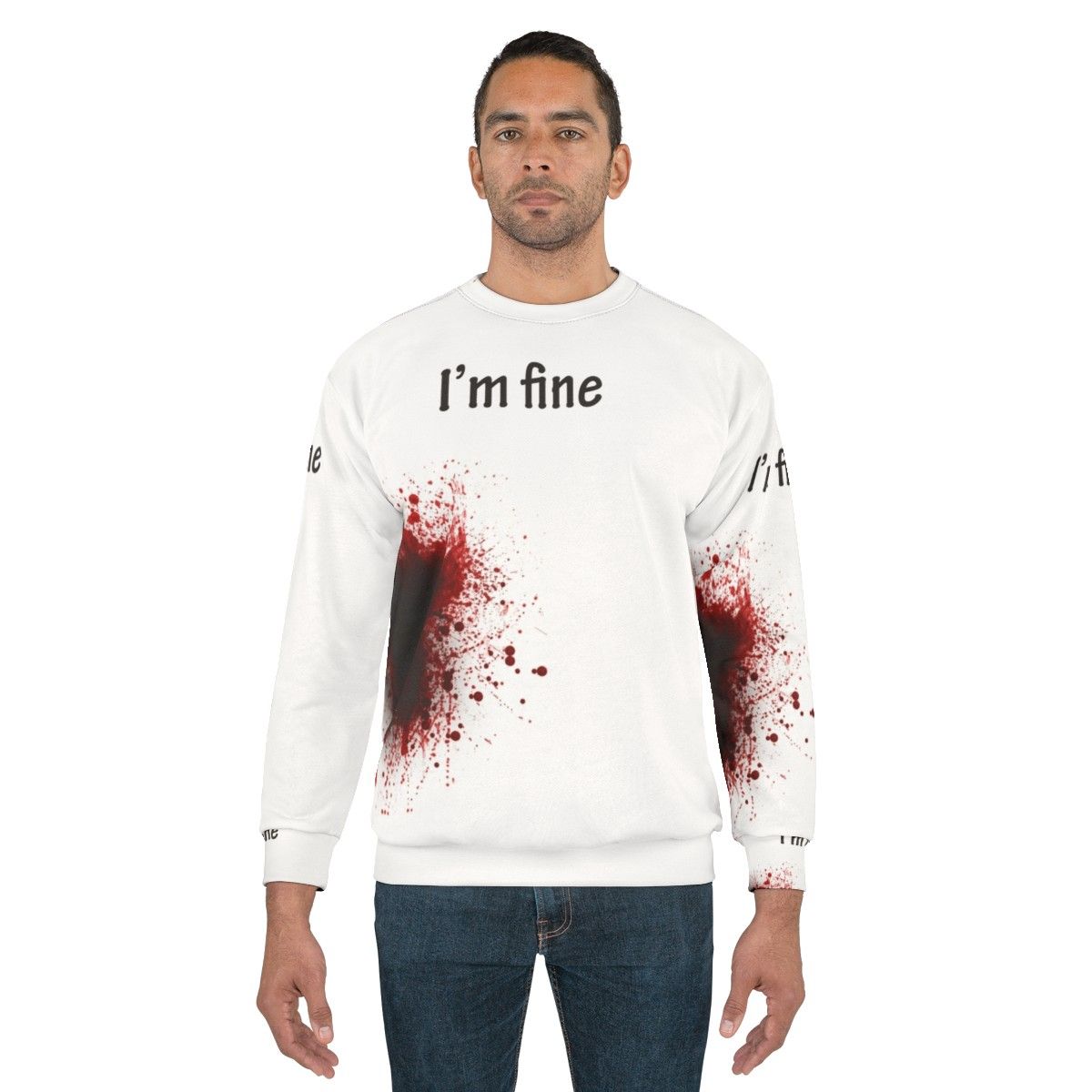 "I Am Fine" Graphic Design Funny Workout Sweatshirt - men