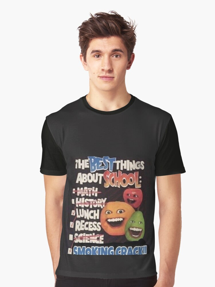 Annoying Orange graphic tee featuring funny school-themed design - Men