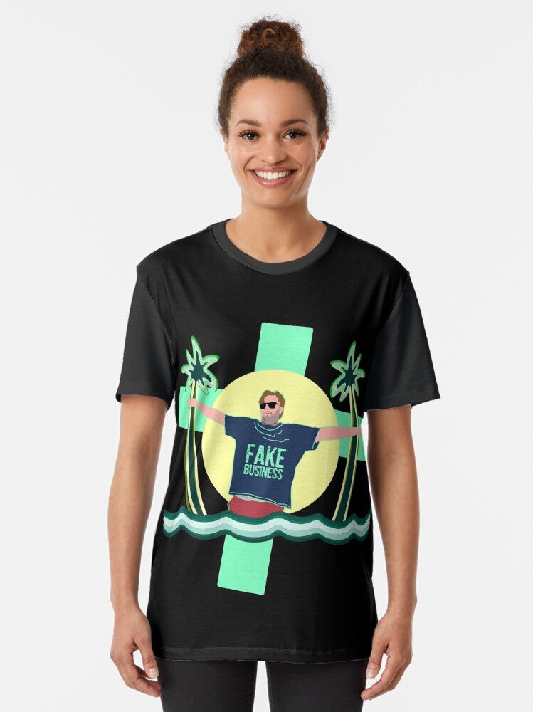 Tim Dillon comedy graphic t-shirt with palm trees and sun - Women