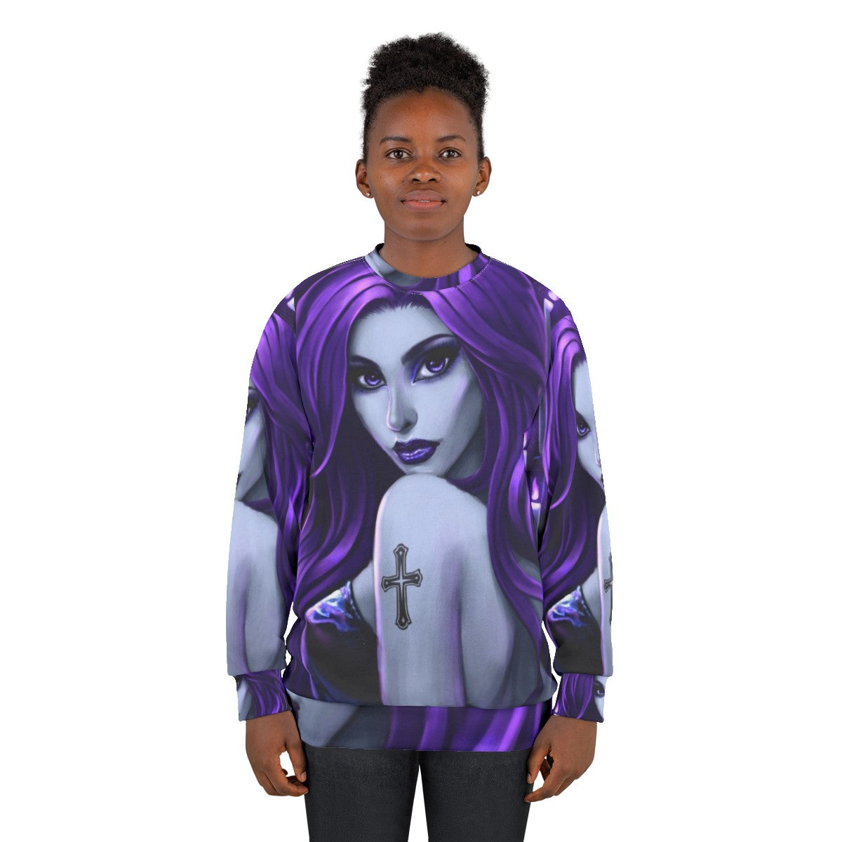 Goth beauty purple sweatshirt - women