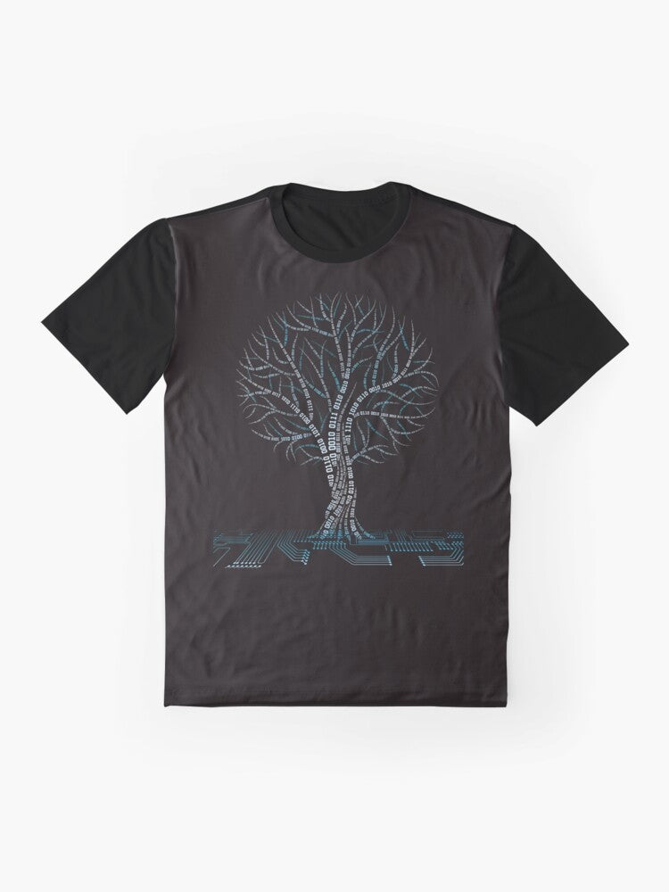 Binary tree coding computer science graphic t-shirt - Flat lay