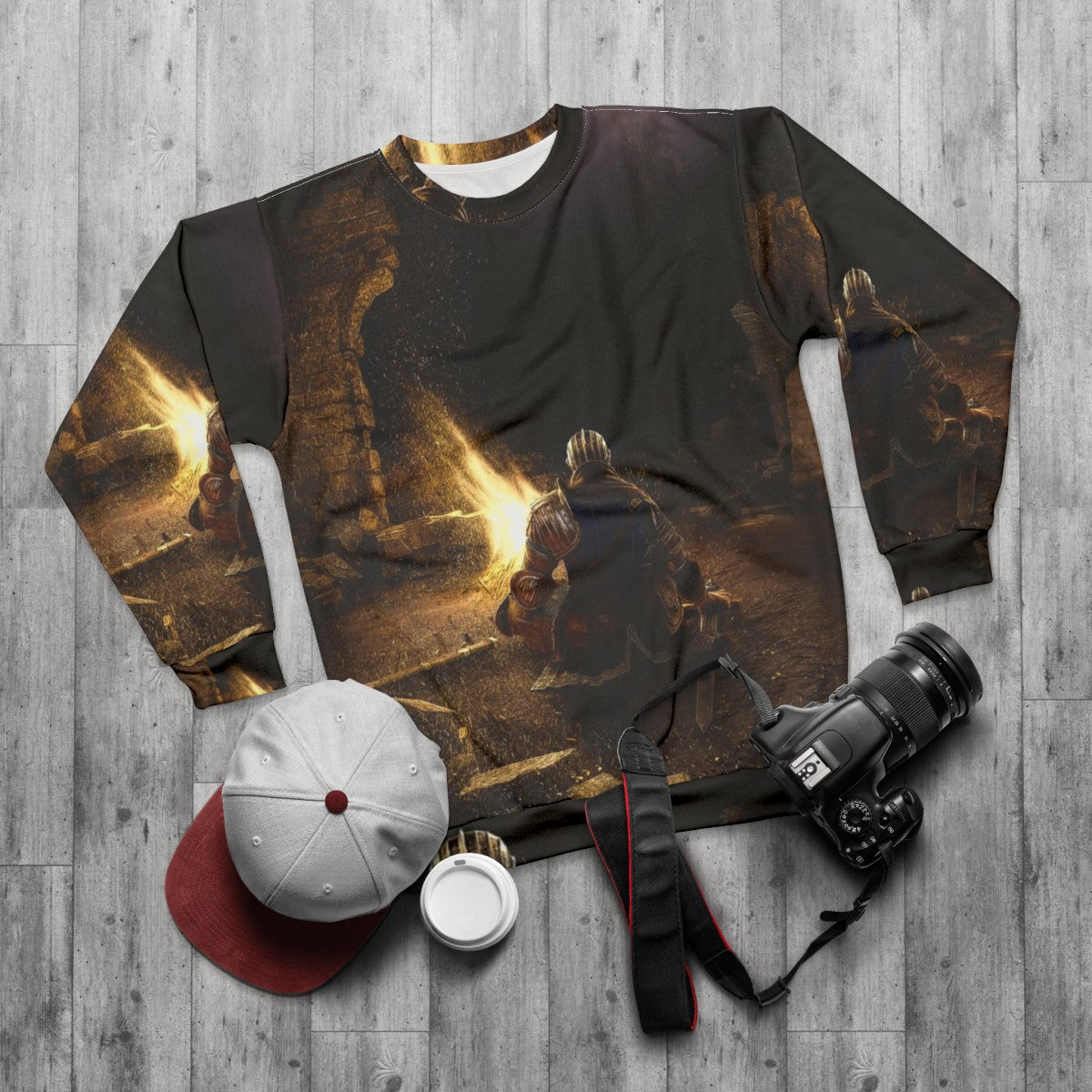 Dark Souls Inspired Bonfire Sweatshirt - flat lay