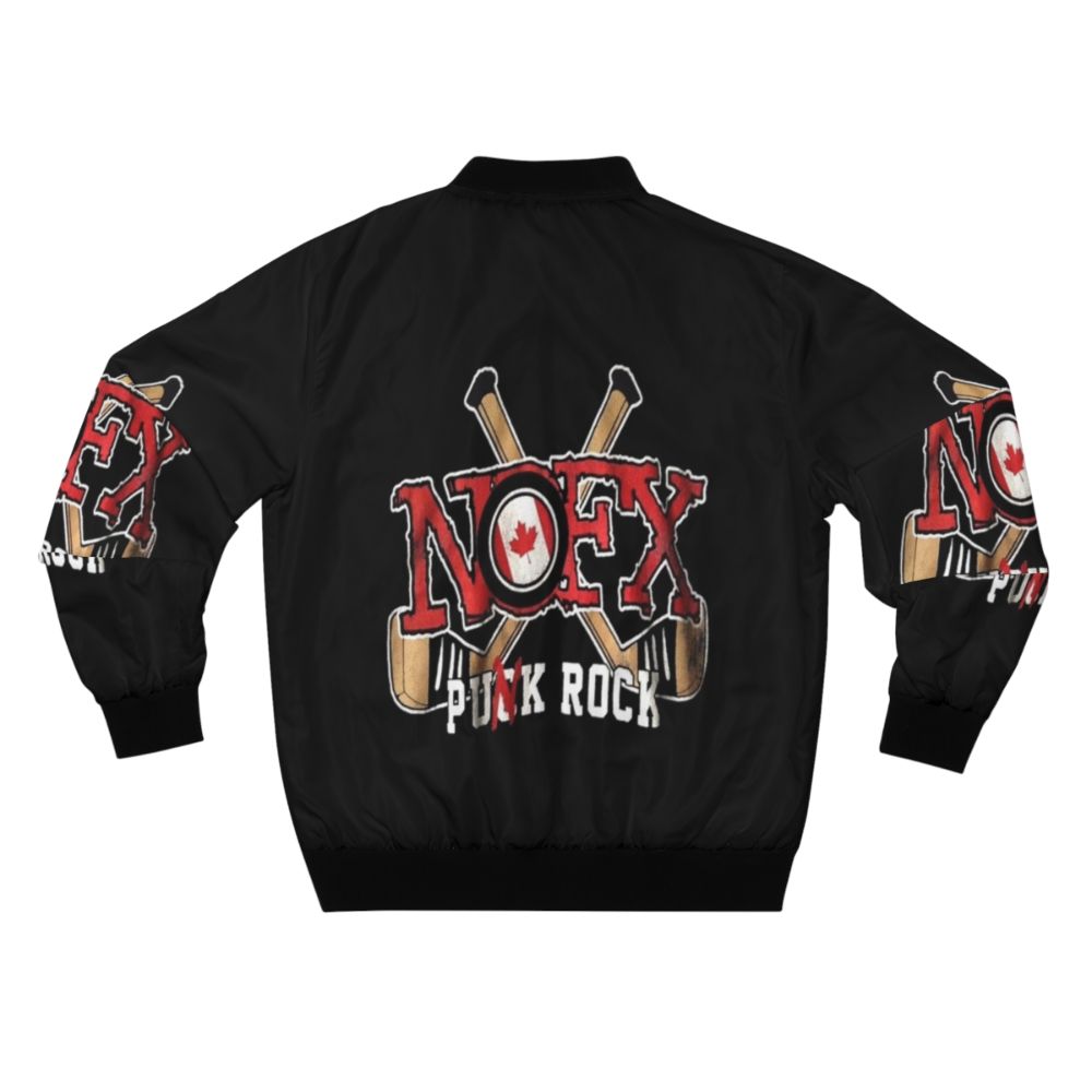 Vintage Rap Bomber Jacket with NOFX Hip Hop Graphic - Back