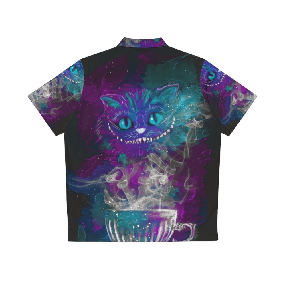 Cheshire Cat Hawaiian Shirt with Cosmic Wonderland Design - Back