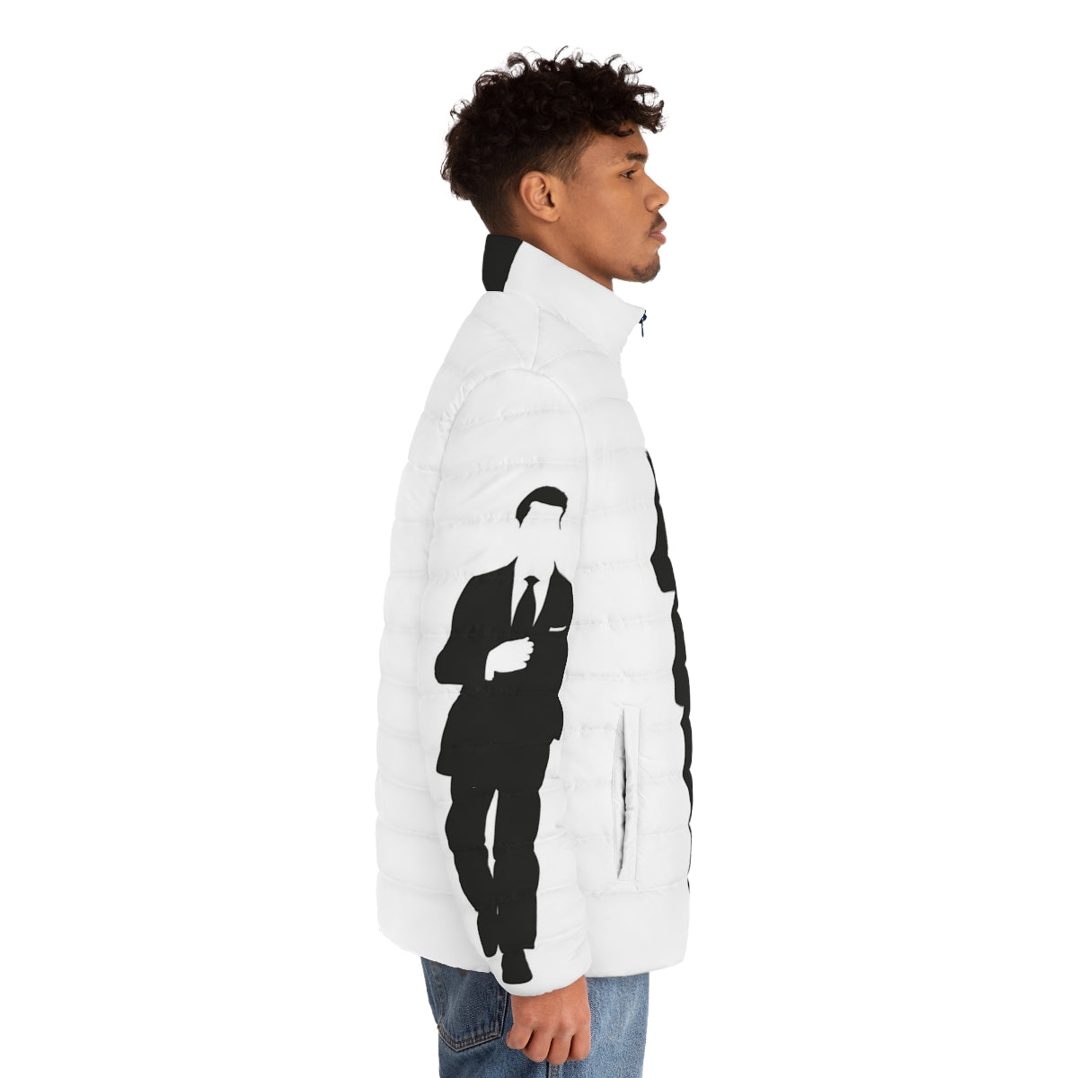 Harvey Puffer Jacket - Lawyer, Law, Suits Inspired Minimal Cinematic Design - men side right