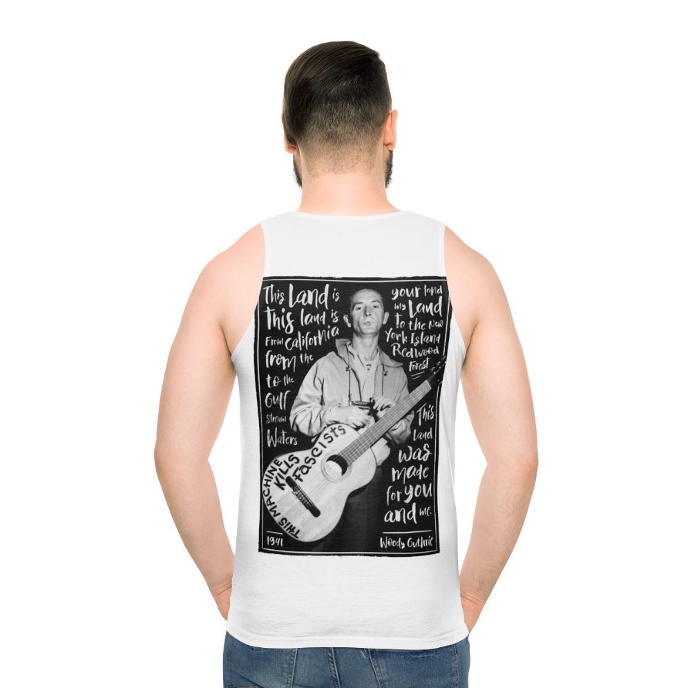 Unisex Woody Guthrie 'This Land Is Your Land' Tank Top - men back