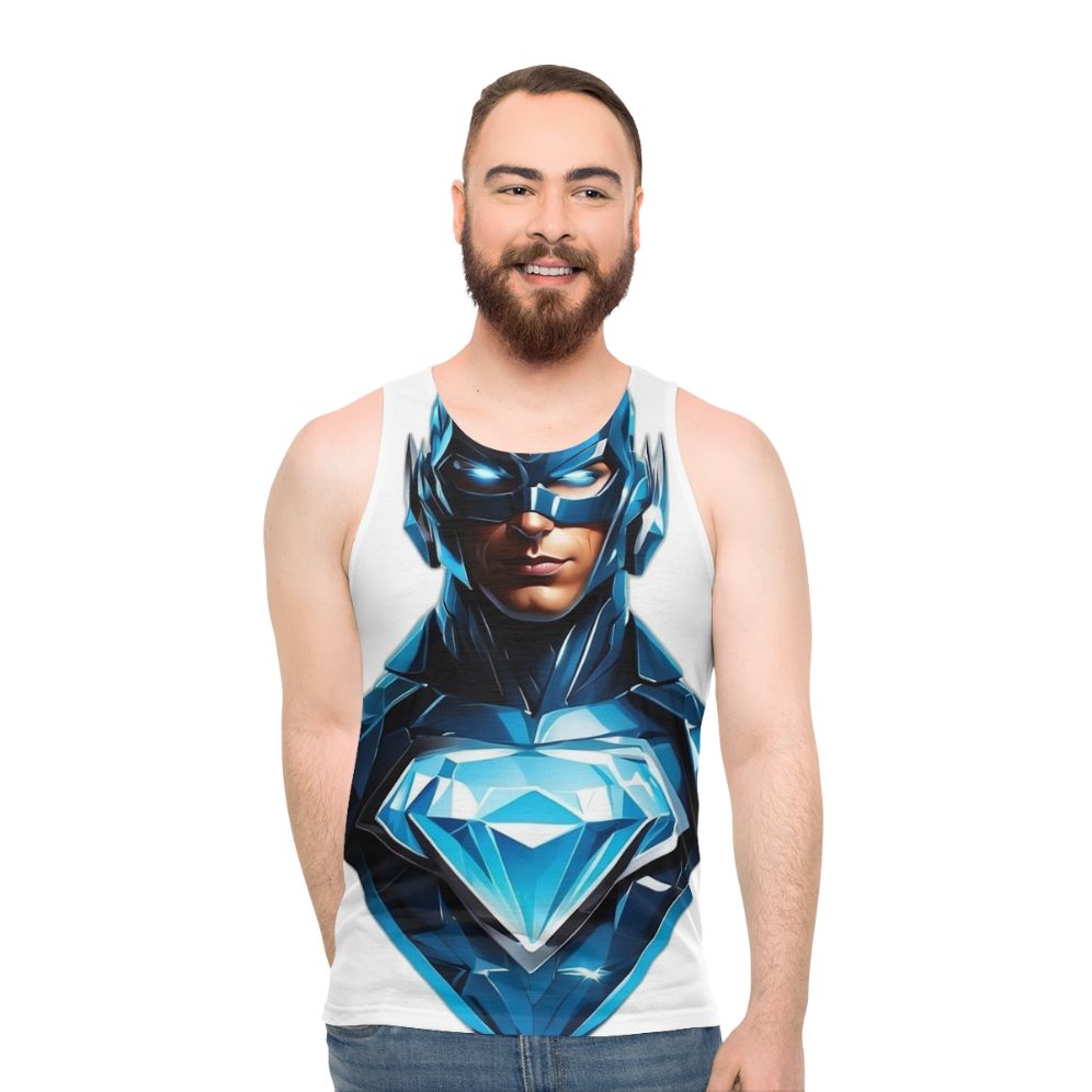 Superhero Unisex Tank Top with Glowing Diamond Logo - men