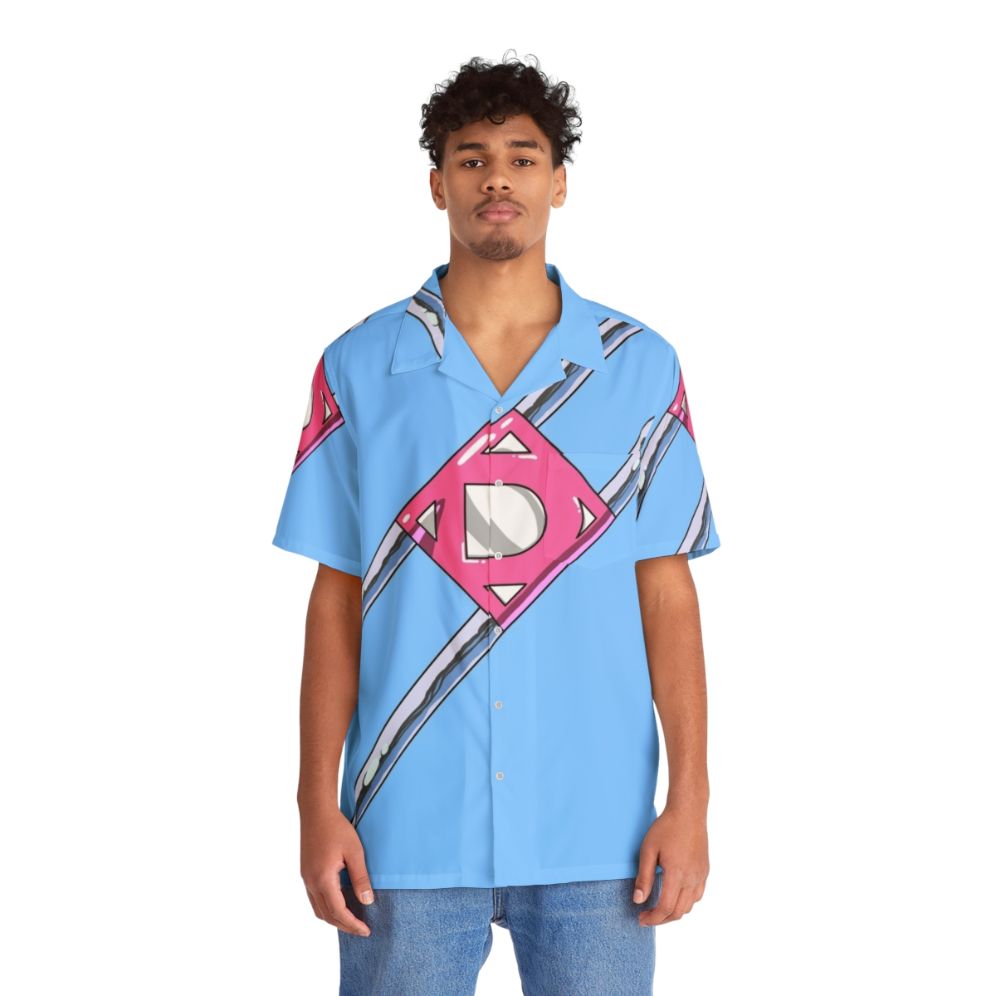 Diaperman Hawaiian Shirt featuring the iconic superhero logo - People Front