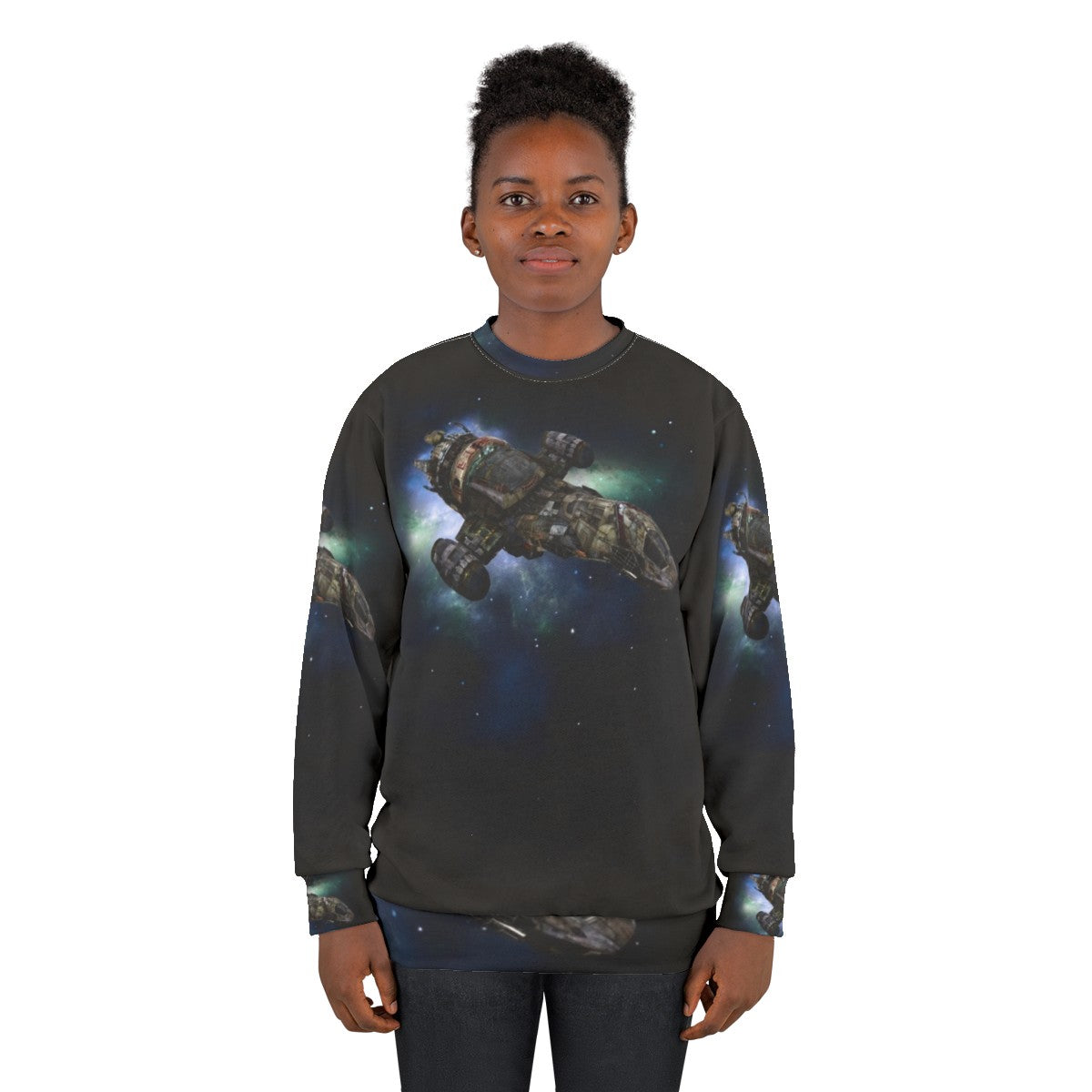 Firefly-inspired sweatshirt with Serenity spaceship graphic - women