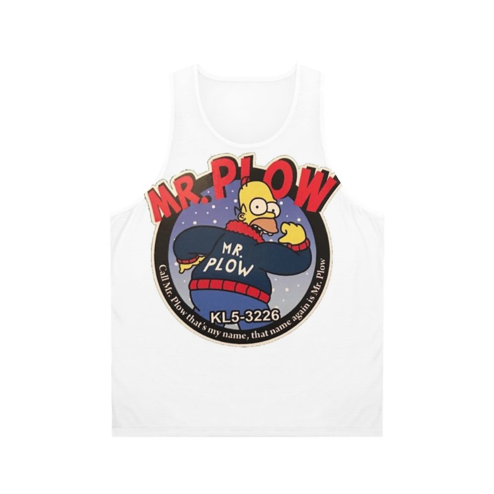 Retro snow plow unisex tank top